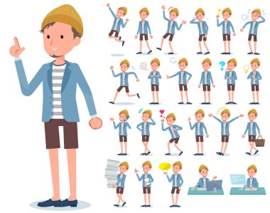 Bir dizi kim çeşitli duygular ifade ile genç adam. İşyerleri ve kişisel bilgisayarlar ile ilgili eylem vardır. Böylece düzenlemek kolaydır vektör sanat değil.