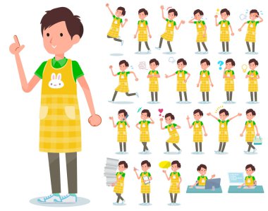 Çocuk bakıcısı adam kim çeşitli duygular ifade ile kümesi. İşyerleri ve kişisel bilgisayarlar ile ilgili eylem vardır. Böylece düzenlemek kolaydır vektör sanat değil.