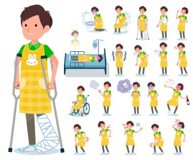 Çocuk bakıcısı adam yaralanma ve hastalık kümesi. Bağımlılık ve ölüm hızlı eylem vardır. Böylece düzenlemek kolaydır vektör sanat değil.