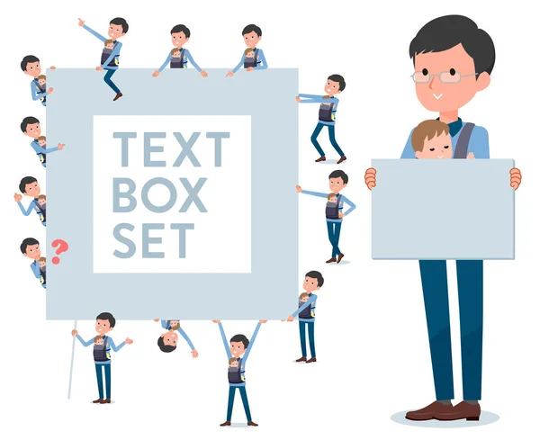 Set Man Holding Baby Message Board Each Divided You Can Royalty Free Stock Illustrations