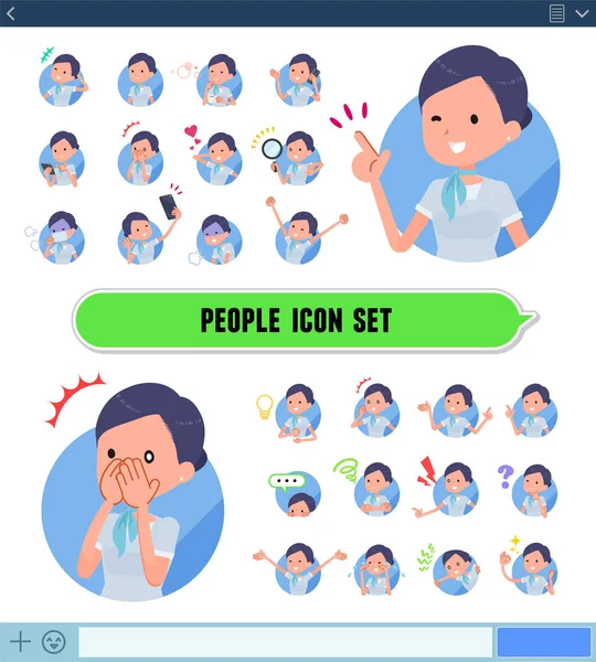 İş kadınları ile bir dizi Sns ekrandaki çeşitli duygular ifade eder. Sevinç ve üzüntü gibi duyguların varyasyon vardır. Böylece düzenlemek kolaydır vektör sanat değil.