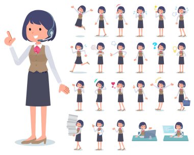 Bir dizi kim çeşitli duygular ifade ile kadınlar. İşyerleri ve kişisel bilgisayarlar ile ilgili eylem vardır. Böylece düzenlemek kolaydır vektör sanat değil.