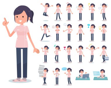 Masör kadın kim çeşitli duygular ifade ile kümesi. İşyerleri ve kişisel bilgisayarlar ile ilgili eylem vardır. Böylece düzenlemek kolaydır vektör sanat değil.