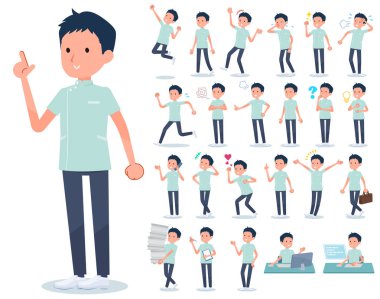 Chiropractor adam kim çeşitli duygular ifade ile kümesi. İşyerleri ve kişisel bilgisayarlar ile ilgili eylem vardır. Böylece düzenlemek kolaydır vektör sanat değil.