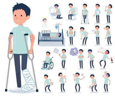 Chiropractor adam yaralanma ve hastalık kümesi. Bağımlılık ve ölüm hızlı eylem vardır. Böylece düzenlemek kolaydır vektör sanat değil.