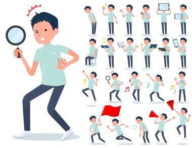 Chiropractor adam akıllı telefonlar gibi dijital ekipman ile bir dizi. Duyguları ifade eylem vardır. Böylece düzenlemek kolaydır vektör sanat değil.