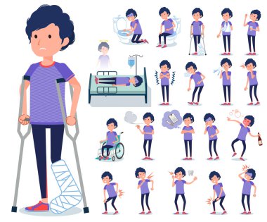 Yaralanma ve hastalık ile spor giyim erkekte kümesi. Bağımlılık ve ölüm hızlı eylem vardır. Böylece düzenlemek kolaydır vektör sanat değil.