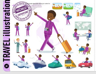 Bir dizi spor seyahat okullu çocuk. Tekneler ve uçaklar gibi araçlar da vardır. Böylece düzenlemek kolaydır vektör sanat değil.