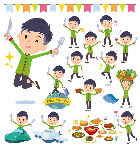 Festival chino man _ food — Vector de stock