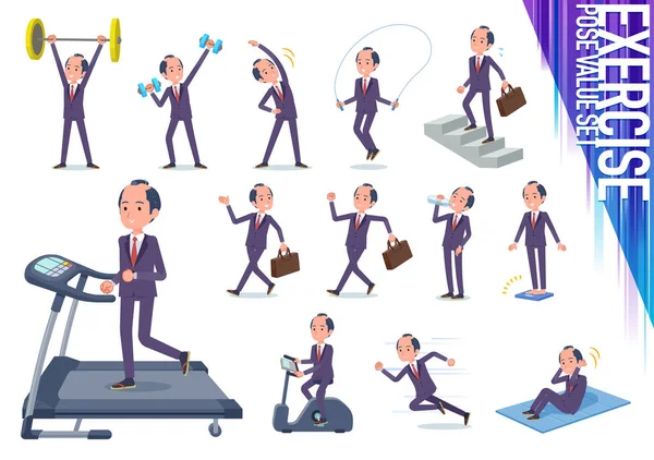 Tipo plano samurai Businessman _ exercise —  Vetores de Stock