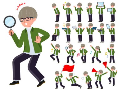 düz tip yeşil Koç ceket man_Action