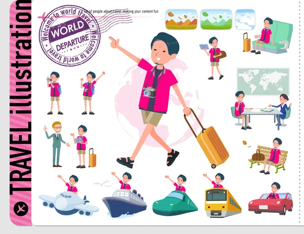 平型ピンクのシャツ man_travel — ストックベクタ