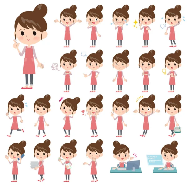 Ballet Bun hair Apron mom_emotion — Stock Vector