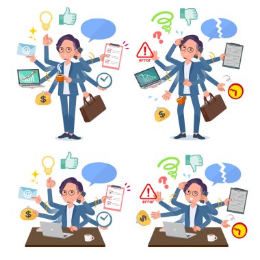 düz tip mavi takım Gözlük man_mulch görev Ofis