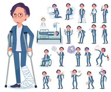 düz tip mavi takım Gözlük man_sickness