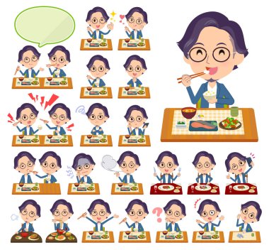 mavi takım Gözlük man_Meal