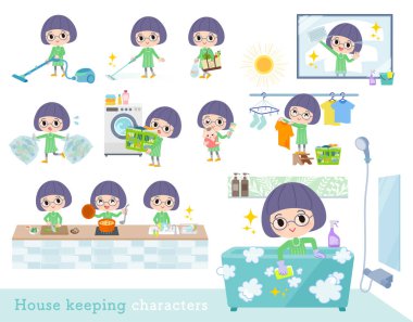Yeşil giyim Gözlük girl_housekeeping