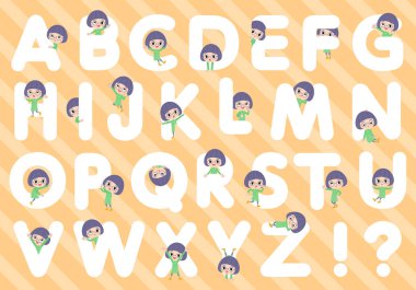 Yeşil giyim Gözlük girl_A Z için