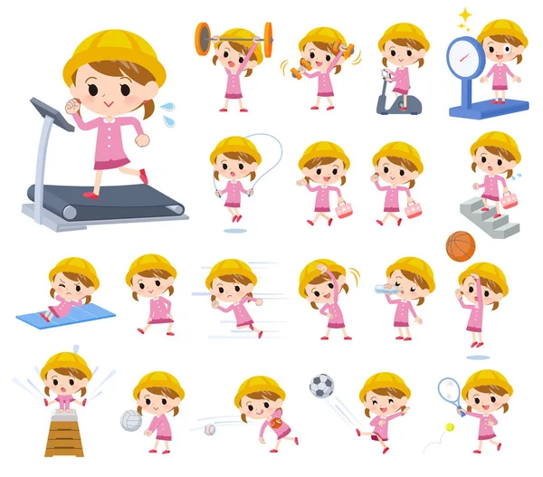 Nursery school girl_exercise — Stock Vector