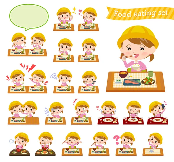 Kleuterschool girl_Meal — Stockvector