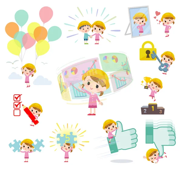 Nursery school girl_success — Stock Vector