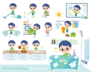 Yeşil giyim gözlük boy_housekeeping