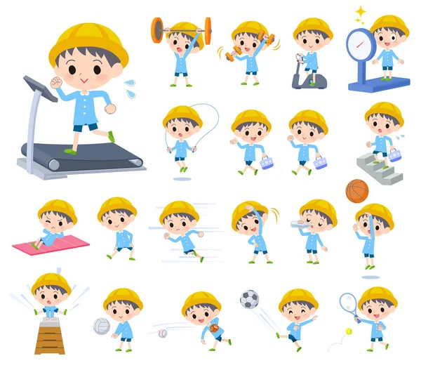 Nursery school boy_exercise — Stock Vector