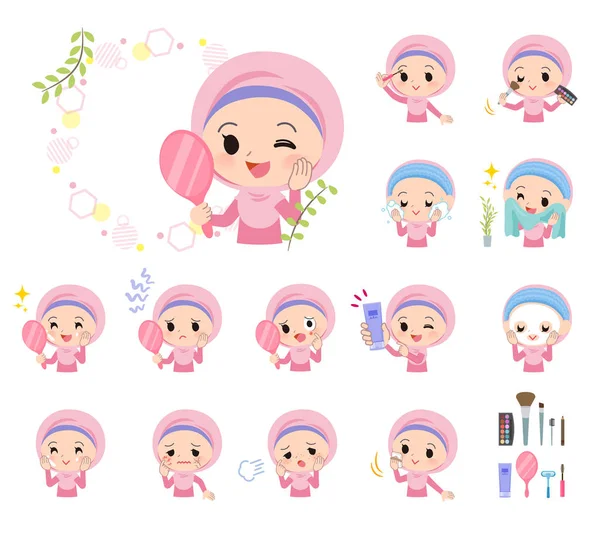 Arab Hijab girl _ beauty — Vector de stock