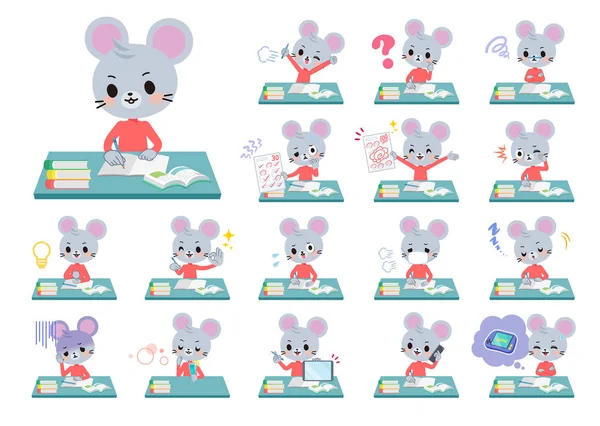 Myš na zvířatech boy_study — Stockový vektor