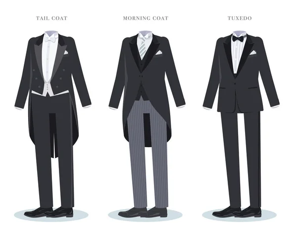 Tail-coat morning-coat tuxedo _ set — стоковый вектор