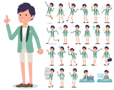 düz tip yeşil rahat smokin men_emotion