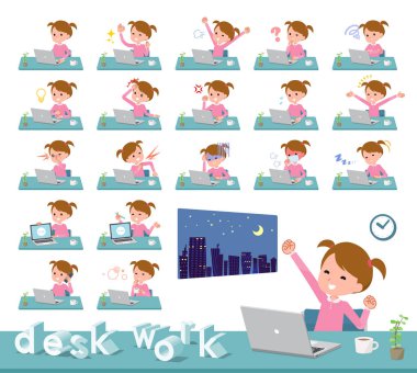 düz tip Pembe giyim girl_desk iş