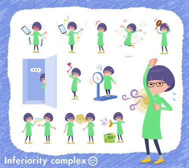 düz tip Yeşil giysi Gözlük girl_complex