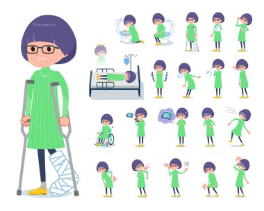 Gözlük girl_sickness düz türü yeşil elbise