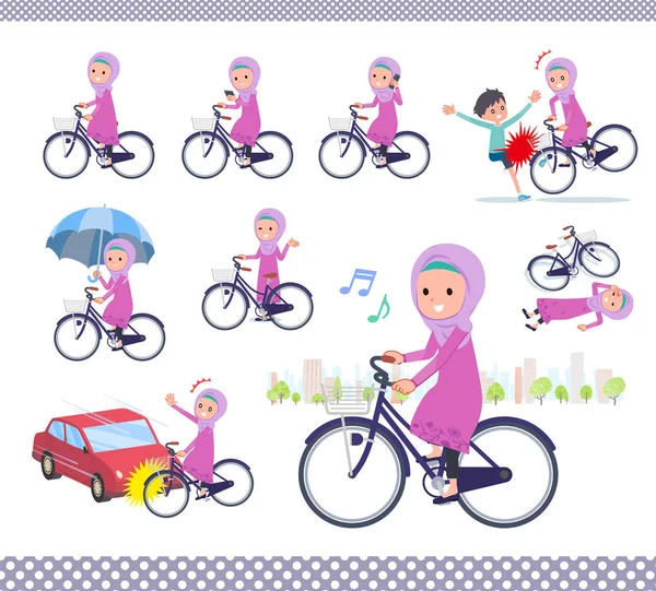 Flat typ Arab girl_city cykel — Stock vektor