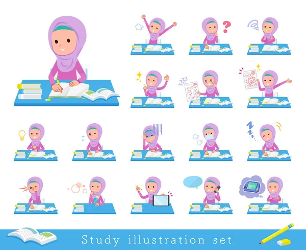 Plat type Arabische girl_Study — Stockvector