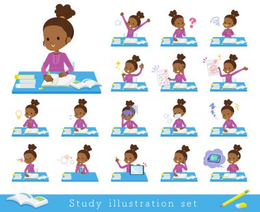 düz tip Kıvırcık saçlı kız black_Study