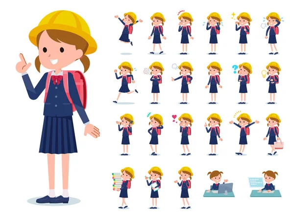 Lapos típusú általános iskola girl_emotion — Stock Vector