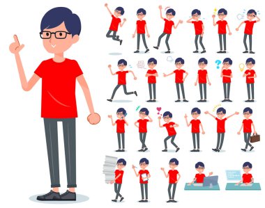 düz tip kırmızı Tshirt Gözlük men_emotion