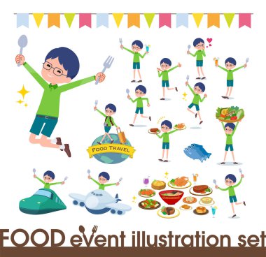 düz tip Yeşil giyim gözlük boy_food festivali