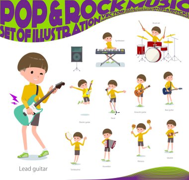 düz tip Sarı giysiler Bob saç boy_pop müzik