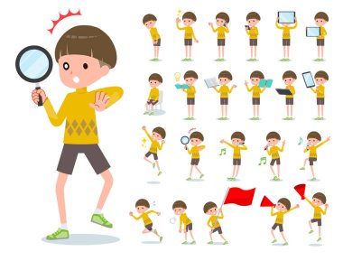 düz tip Sarı giysiler Bob saç boy_Action