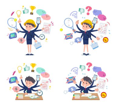 flat type primary school boy_mulch task clipart