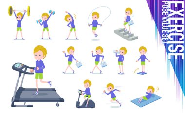 düz tip sarı saçlı çocuk White_exercise