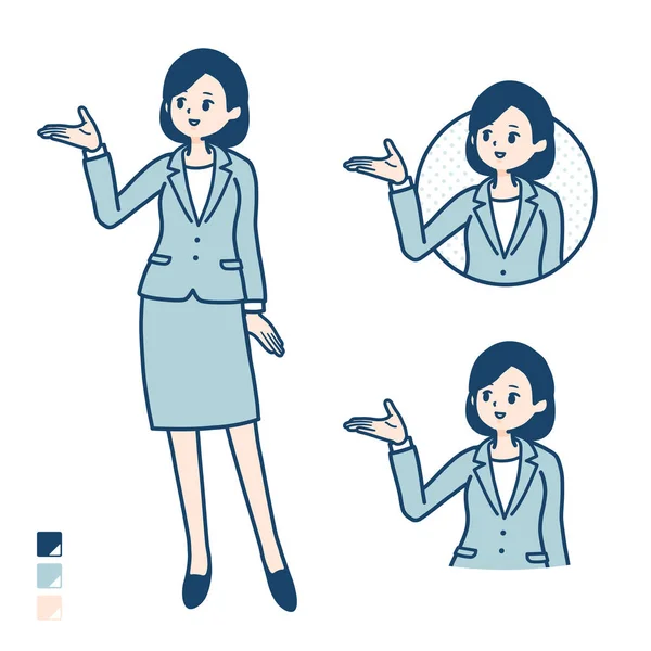 Simple suit business woman_guidance — 스톡 벡터