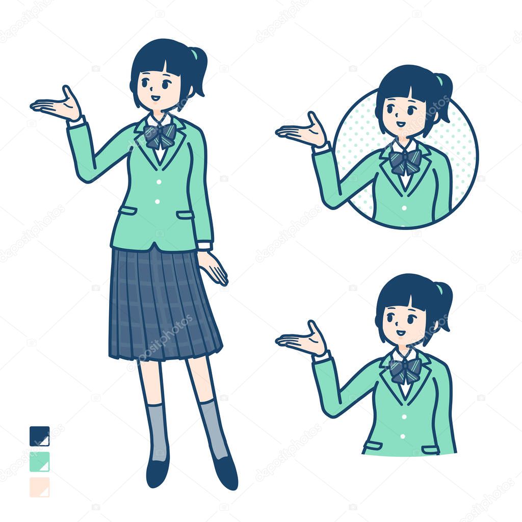 simple school girl Green Blazer_guidance