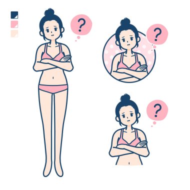Simple underwear woman_Question vector Simple underwear woman_Question vector