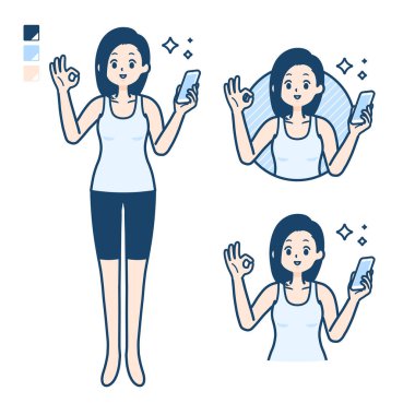 Basit bir atlet kadın _ Akıllı telefon - Tamam