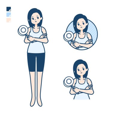 Basit bir atlet kadın Düşün-cevap