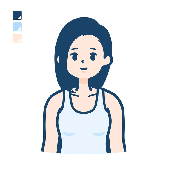 Simple tank top woman _ upper-body — стоковый вектор